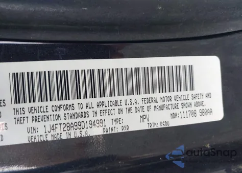 2009 Jeep Patriot Sport z USA, uszkodzony, nr VIN 1J4FT28A99D194991